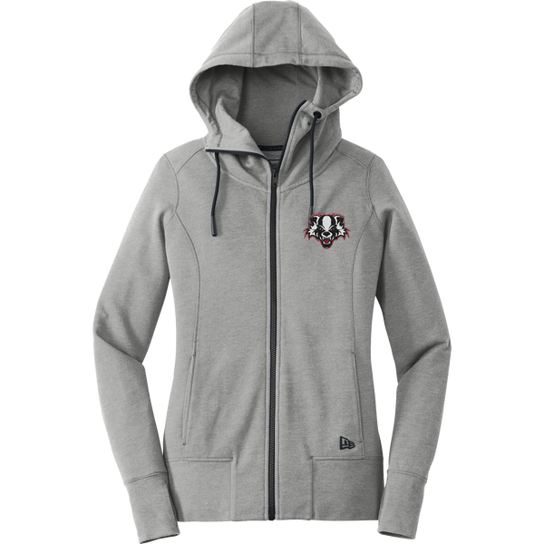 Scary Badgers New Era Ladies Tri-Blend Fleece Full-Zip Hoodie