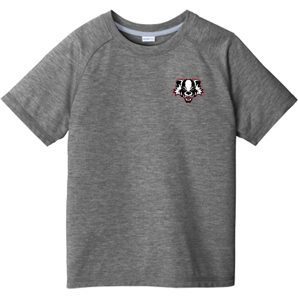 Scary Badgers Youth PosiCharge Tri-Blend Wicking Raglan Tee
